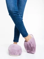 Papuci dama mov din blana sintetica Donisha