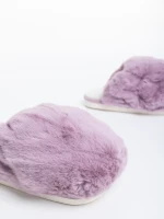 Papuci dama mov din blana sintetica Donisha