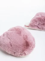 Papuci dama roz din blana sintetica Donisha