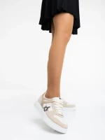 Pantofi sport dama bej din piele ecologica Adamina