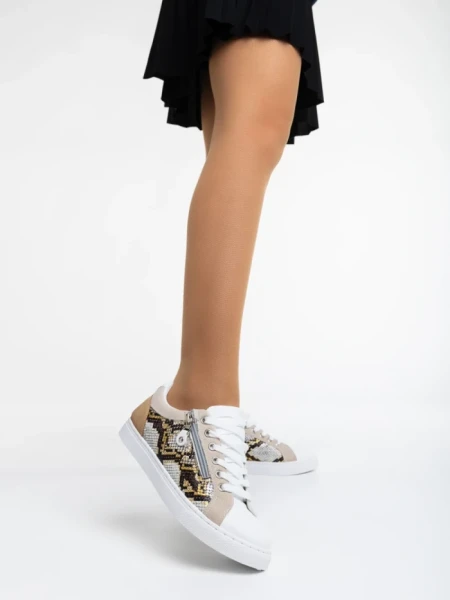 Pantofi sport dama snake din piele ecologica si material textil Kevia