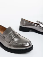 Mocasini dama gri din piele ecologica Yadra