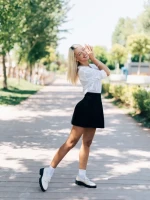 Mocasini dama bej deschis din piele ecologica Nanette