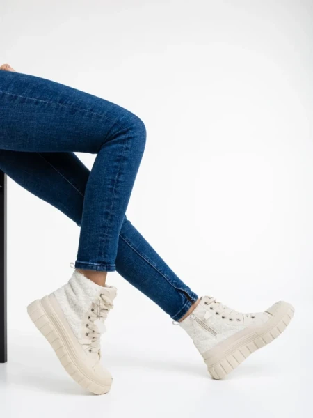 Tenisi dama bej din material textil Chyna