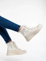 Tenisi dama bej din material textil Chyna