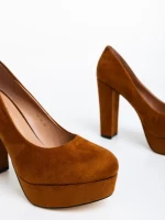Pantofi dama camel din material textil Delmara