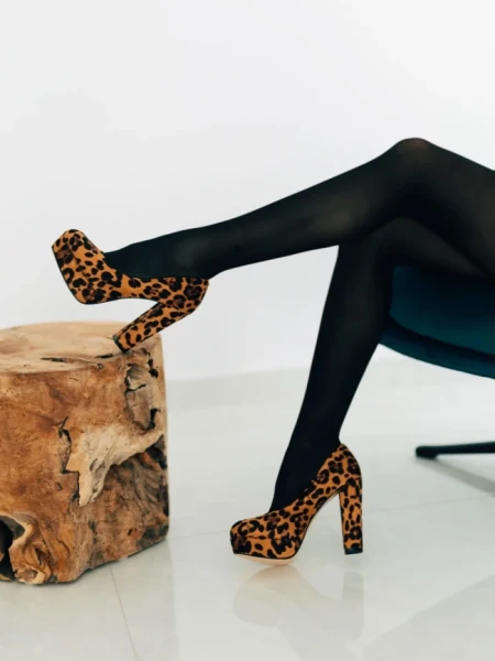 Pantofi dama leopard din material textil Delmara