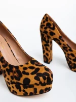 Pantofi dama leopard din material textil Delmara