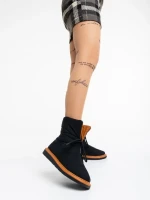 Cizme dama negre din material textil Zurine