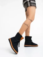 Cizme dama negre din material textil Zurine