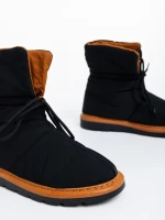 Cizme dama negre din material textil Zurine