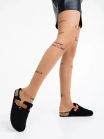 Papuci dama negri din blana sintetica Amery