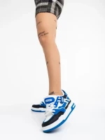 Pantofi sport dama albi cu albastru din piele ecologica Cammie