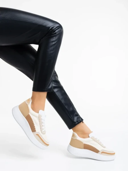 Pantofi sport dama bej din material textil Jenessa