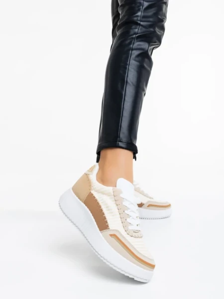Pantofi sport dama bej din material textil Jenessa