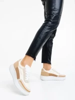 Pantofi sport dama bej din material textil Jenessa