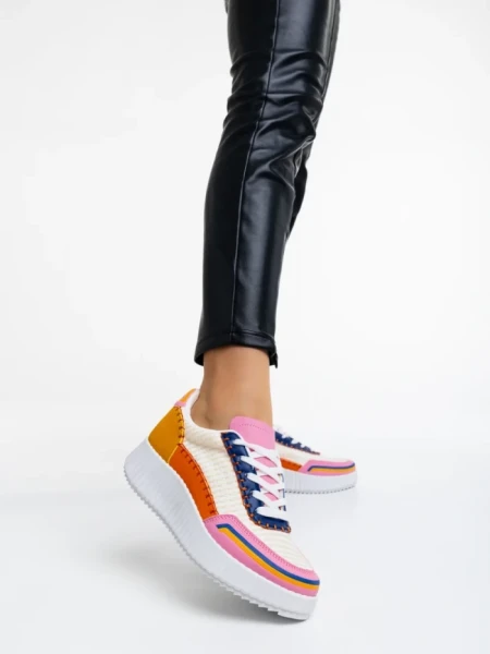 Pantofi sport dama portocalii din material textil Jenessa