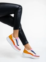 Pantofi sport dama portocalii din material textil Jenessa
