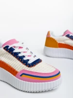 Pantofi sport dama portocalii din material textil Jenessa