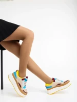 Pantofi sport dama camel din material textil Josalyn