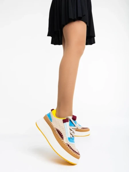 Pantofi sport dama camel din material textil Josalyn