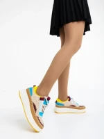 Pantofi sport dama camel din material textil Josalyn