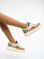 Pantofi sport dama camel din material textil Josalyn