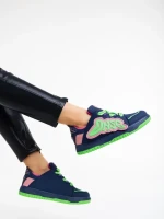 Pantofi sport dama albastri din piele ecologica Azurine