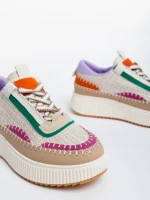 Pantofi sport dama bej din material textil Josalyn