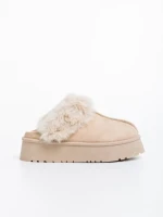 Papuci dama bej din material textil Lyzbeth