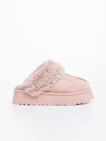 Papuci dama roz din material textil Lyzbeth