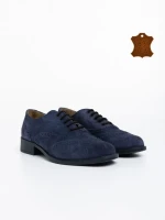 Pantofi casual dama navy din piele naturala intoarsa Alameda