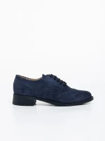 Pantofi casual dama navy din piele naturala intoarsa Alameda