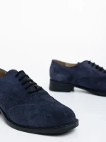 Pantofi casual dama navy din piele naturala intoarsa Alameda