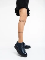 Pantofi casual dama albastri din piele naturala Ivey