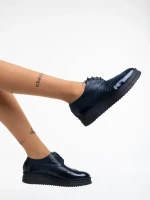 Pantofi casual dama albastri din piele naturala Ivey