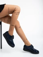 Pantofi casual dama albastri din piele naturala Ivey