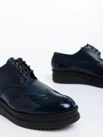 Pantofi casual dama albastri din piele naturala Ivey