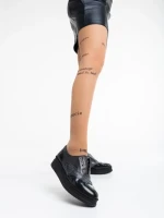 Pantofi casual dama negri din piele naturala Enriqua