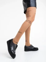 Pantofi casual dama negri din piele naturala Enriqua