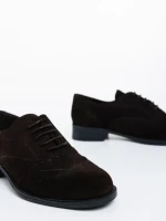 Pantofi casual dama maro din piele naturala intoarsa Jasmeen