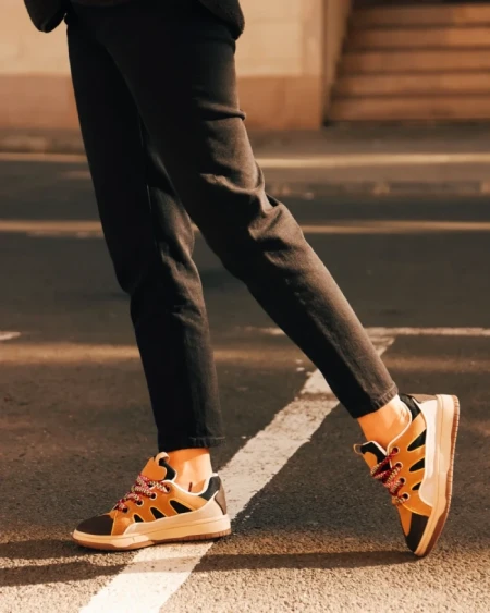 Pantofi sport dama khaki din piele ecologica Ardala