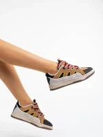 Pantofi sport dama khaki din piele ecologica Ardala