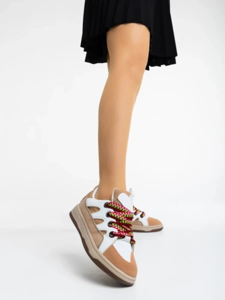 Pantofi sport dama bej din piele ecologica Ardala