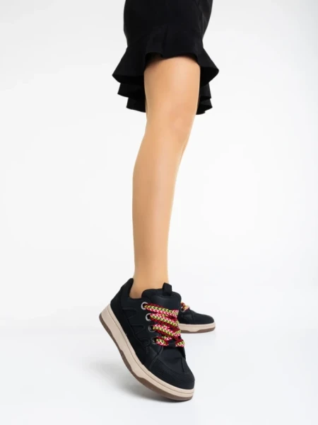 Pantofi sport dama negri din piele ecologica Ardala