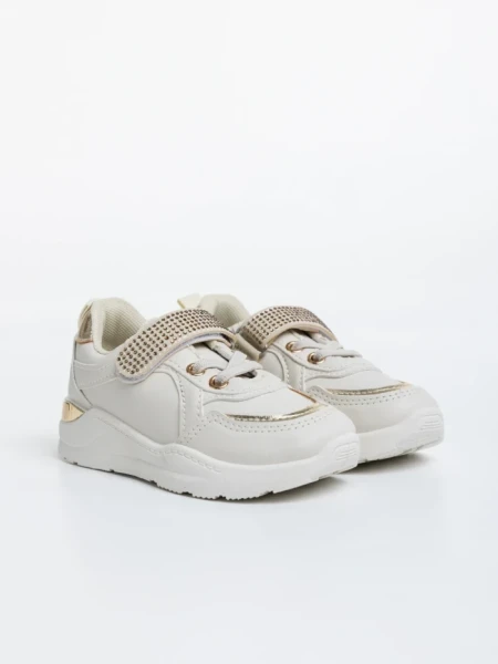 Pantofi sport copii bej din piele ecologica Dericka