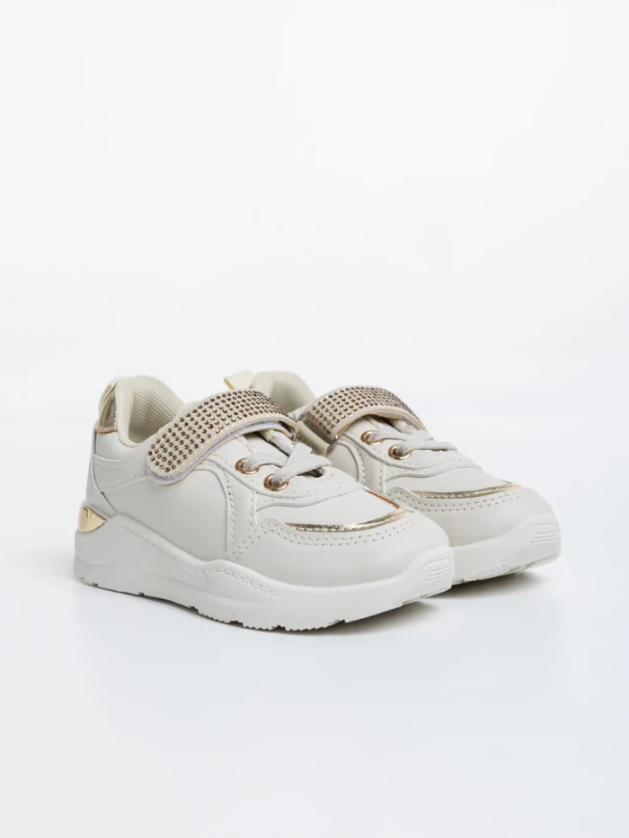 Pantofi sport copii bej din piele ecologica Dericka