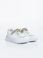 Pantofi sport copii albi din piele ecologica Idalis