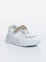 Pantofi sport copii albi din piele ecologica Idalis