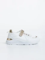 Pantofi sport copii albi din piele ecologica Idalis